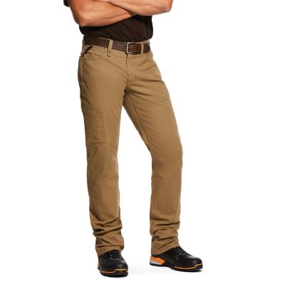 Ariat Work: Rebar M4 Low Rise DuraStretch Made Tough Stackable Straight Leg Pantalones Hombre - Kaki